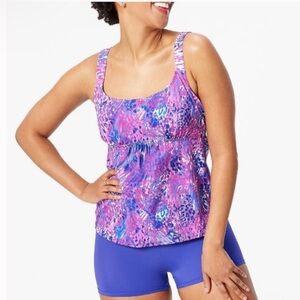 NWT Kim Gravel x Swimsuits For All Tankini Top and Bike Shorts Swim Set, Size 8